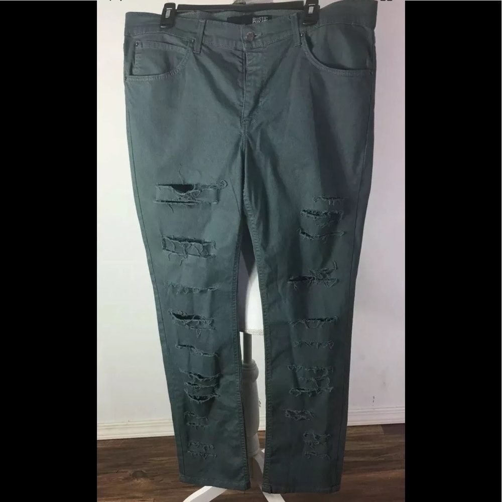 Rustic Dime Mens Jeans Size 36 Taper Fit Green
